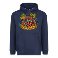 Navy ladybuy  rainbow Heavyweight Hoodie - BarkalooDesign