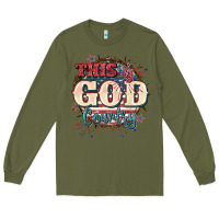 Army Green This is god country 4th of july Long Sleeve Tee - CowGirlArtShop