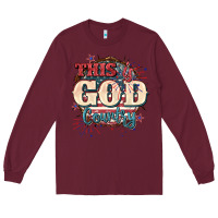 Burgundy This is god country 4th of july Long Sleeve Tee - CowGirlArtShop