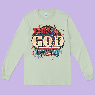 This Is God Country 4th Of July Long Sleeve Tee Designed By Cowgirlartshop