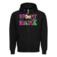 Black spooky mama Zipper Hoodie - AdoDesignShop