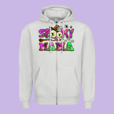 Spooky Mama Zipper Hoodie Designed By Adodesignshop