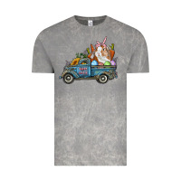 Cloud Rock Happy Easter Truck with Bunny Eggs And Carrot Vintage Tee - RanaPortraitStore