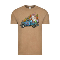 Vintage Coffee Happy Easter Truck with Bunny Eggs And Carrot Vintage Tee - RanaPortraitStore