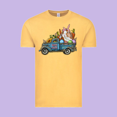 Vintage Tee Happy Easter Truck with Bunny Eggs And Carrot
