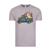 Vintage Zinc Happy Easter Truck with Bunny Eggs And Carrot Vintage Tee - RanaPortraitStore