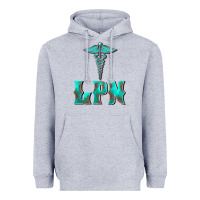 Heather Grey licensed practical nurse medical symbol Heavyweight Hoodie - BarkalooDesign