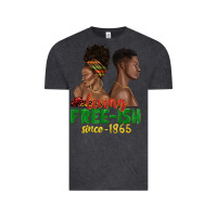 Vintage Black living free ish since 1865 with afro black woman a Vintage Tee - texasbilliewilder