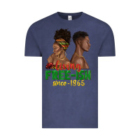 Vintage Denim living free ish since 1865 with afro black woman a Vintage Tee - texasbilliewilder
