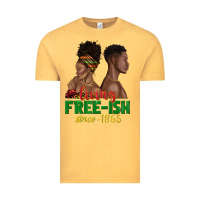Vintage Mustard living free ish since 1865 with afro black woman a Vintage Tee - texasbilliewilder