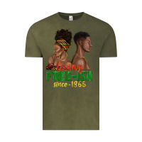 Vintage Olive living free ish since 1865 with afro black woman a Vintage Tee - texasbilliewilder