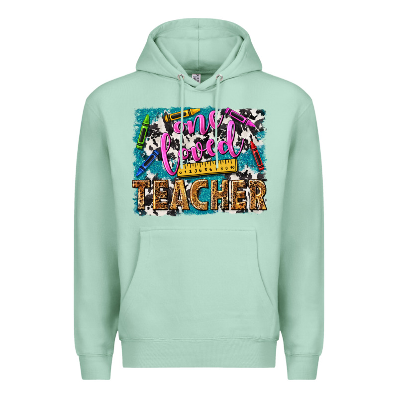 One Loved Teacher Premium Hoodie by NancyCooperArtShop | Teevron