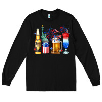 Black 4th of July American drinks Long Sleeve Tee - Neo Western