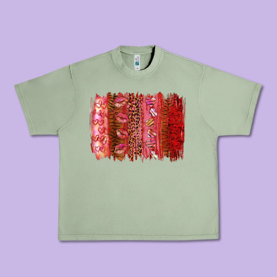 Valentine's Day Brushstroke Urban Heavy Tee Designed By Ranaportraitstore