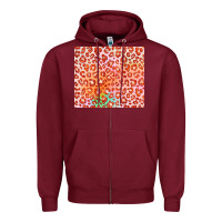Burgundy orange leopard glitter Zipper Hoodie - JahusDesignShop