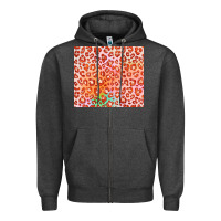 Charcoal Heather orange leopard glitter Zipper Hoodie - JahusDesignShop