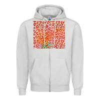Dove Grey orange leopard glitter Zipper Hoodie - JahusDesignShop
