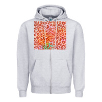 Heather Grey orange leopard glitter Zipper Hoodie - JahusDesignShop