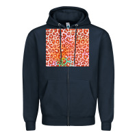 Navy orange leopard glitter Zipper Hoodie - JahusDesignShop