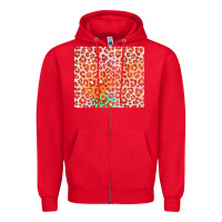 Red orange leopard glitter Zipper Hoodie - JahusDesignShop