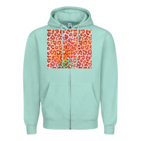 Seafoam orange leopard glitter Zipper Hoodie - JahusDesignShop