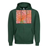 Sports Green orange leopard glitter Zipper Hoodie - JahusDesignShop