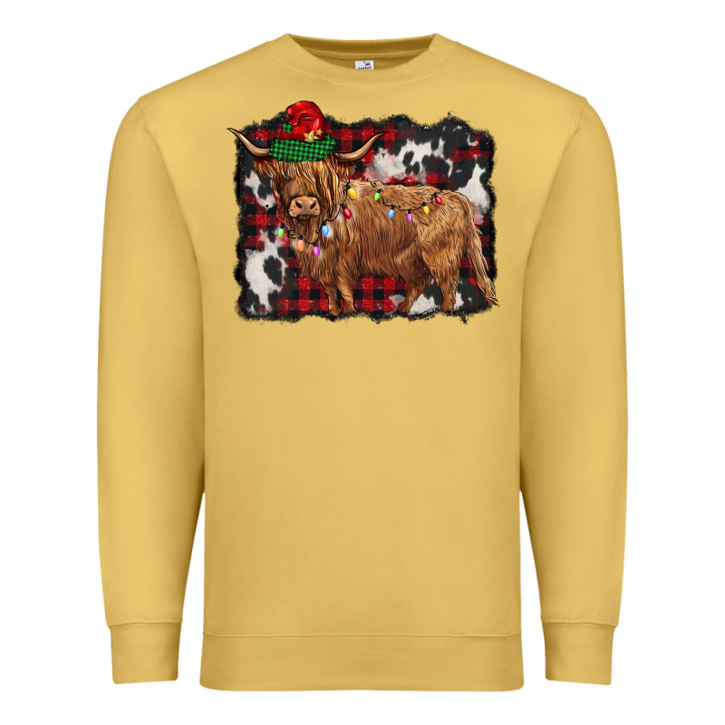Christmas Highland Cow Premium Sweatshirt by BarkalooDesign | Teevron