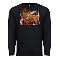 Black christmas highland cow Premium Sweatshirt - BarkalooDesign