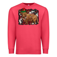 Cardinal christmas highland cow Premium Sweatshirt - BarkalooDesign