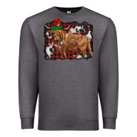 Charcoal Heather christmas highland cow Premium Sweatshirt - BarkalooDesign