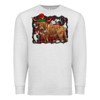 Oatmeal Heather christmas highland cow Premium Sweatshirt - BarkalooDesign
