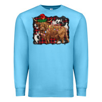 Ocean Blue christmas highland cow Premium Sweatshirt - BarkalooDesign