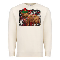 Sandshell christmas highland cow Premium Sweatshirt - BarkalooDesign