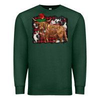 Sports Green christmas highland cow Premium Sweatshirt - BarkalooDesign