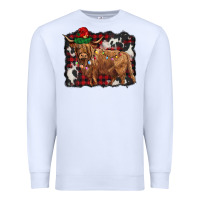 White christmas highland cow Premium Sweatshirt - BarkalooDesign