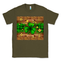 Army Green St. Patrick's Day shamrock leopard Classic Tee - Neo Western
