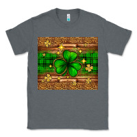 Charcoal Heather St. Patrick's Day shamrock leopard Classic Tee - Neo Western