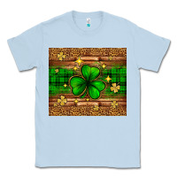 Dusty Blue St. Patrick's Day shamrock leopard Classic Tee - Neo Western