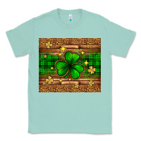 Seafoam St. Patrick's Day shamrock leopard Classic Tee - Neo Western