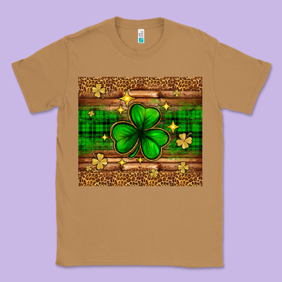 St. Patrick's Day Shamrock Leopard Classic Tee Designed By Neo Western