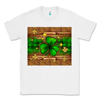 White St. Patrick's Day shamrock leopard Classic Tee - Neo Western