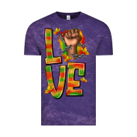 Cloud Purple love juneteenth with fist Vintage Tee - texasbilliewilder