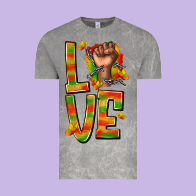 Vintage Tee love juneteenth with fist