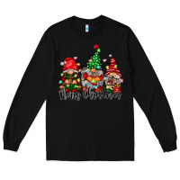 Black merry christmas gnomes Long Sleeve Tee - CowhideDigitalArt