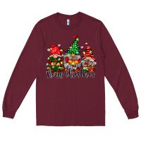 Burgundy merry christmas gnomes Long Sleeve Tee - CowhideDigitalArt