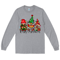 Heather Grey merry christmas gnomes Long Sleeve Tee - CowhideDigitalArt