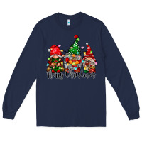 Navy merry christmas gnomes Long Sleeve Tee - CowhideDigitalArt
