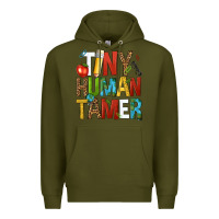 Army Green tiny human tamer Premium Hoodie - NancyCooperArtShop