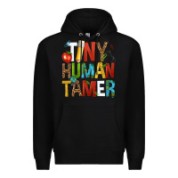 Black tiny human tamer Premium Hoodie - NancyCooperArtShop