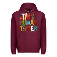Burgundy tiny human tamer Premium Hoodie - NancyCooperArtShop